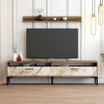 TV staliukas Kalune Design Televizoriaus spintelė Istanbul - Walnut, Baltas Marble