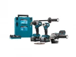 Makita DK0125G301 XGT Akumuliatorinių įrankių komplektas DF001G + GA005G + TD001G + DC40RA + BL4040x2 + MAKPAC lagaminas (821550-0 & 821552-6) (3 vnt Combo)