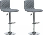 2-ių baro kėdžių komplektas Beliani Orlando, pilkas/sidabrinis