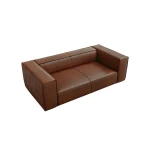Dvivietė odinė sofa Agawa, 211x100x68, ruda
