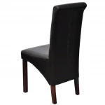 2 antikvarinio stiliaus valgomojo kėdžių komplektas, ruda dirbtinė oda