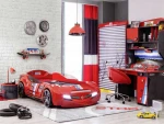 Kalune Design Automobilinė lova Biturbo Carbed (Raudona) (90X195)