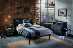 Kalune Design Viengulė lova Dark Metal Bed (120X200)
