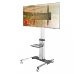 TV staliukas TECHLY grindų stovas su lentyniniu vežimėliu televizoriumi