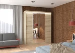 Spinta ADRK Furniture su LED apšvietimu Dallas 180, smėlio