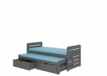 Vaikiška lova ADRK Furniture Tomi 200x90, tamsiai pilka