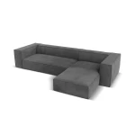 Keturvietė dešininė kampinė sofa Agawa, 290x173x68 cm, pilka