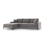 Penkiavietė sofa Velvet Larnite, 254x182x90 cm, šviesiai pilkos spalvos