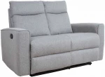 Recliner sofa 2-seater, manual, pilkas