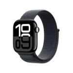 Apple Watch Series 10 GPS + Cellular 42mm Jet Black Aluminium Case with Ink Sport Loop MWX83ET/A