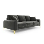 Keturvietė sofa Velvet Larnite, 237x102x90 cm, tamsiai pilka