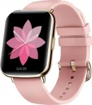 Išmanusis laikrodis Senbono X27, Auksinės spalvos korpusas su rožinės spalvos silikoniniu dirželiu