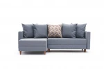 Kampinė sofa-lova Aydam Left, mėlyna