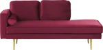 Sofa Beliani Szezlong veliūrinis kairysis bordo spalvos MIRAMAS