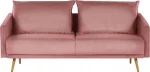 Beliani 3 asmenų velour rožinė MAURA sofA