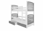 Dviaukštė lova Osuna 180x75 cm, pilka/balta