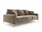 Trivietė sofa Mazzini Sofas Madara, veliūras, smėlio/auksinės spalvos