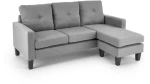 Fotelis GERSON sofa with ottoman, color: pilkas