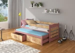 Vaikiška lova ADRK Furniture Tiarro su šonine apsauga, 90x200 cm, rožinė/ruda