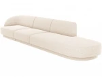 Dešininė sofa Micadoni Miley, 302 x 85 x 74 cm, balta