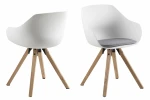 2-jų kėdžių komplektas Tina, baltas/rudas