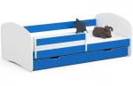 Vaikiška lova NORE Smile, 180x90 cm, balta/mėlyna