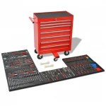 Dirbtuvės įrankių vežimėlis su 1125 įrankiais, raudonas
