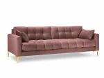 Sofa Micadoni Home Mamaia 4S, rožinė/auksinės spalvos