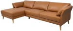 Corner sofa COLLINS LC, cognac ruda leather