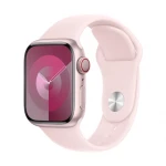 Išmanusis laikrodis Apple Watch Series 9 GPS + Cellular, 41 mm, Rožinės spalvos aliuminio korpusas su šviesiai rožinės spalvos sportiniu dirželiu - S/M