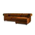 Dešininė kampinė sofa Lapis, 278x150x80 cm, ruda