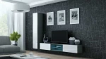 Cama Living room cabinet set VIGO 21 pilkas/baltas gloss