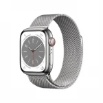 Apple Watch Series 8 GPS + Cellular 45mm Silver Stainless Steel Case ,Silver Milanese Loop MNKJ3UL/A