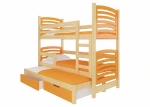 Dviaukštė lova Soria, 180x75 cm/172x75 cm, oranžinė/ruda