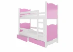Dviaukštė lova Maraba 180x75 cm, rožinė/balta