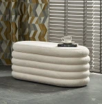 Fotelis BLISS bench with storage function, creamy