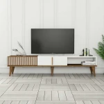 TV staliukas Kalune Design Televizoriaus stovas Milan Alt - Walnut, Baltas