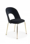4-ių kėdžių komplektas Halmar K385, juodas/auksinės spalvos