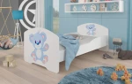 Vaikiška lova Adrk Furniture Pepe blue Bear, 80x160 cm, balta