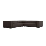 Penkiavietė odinė kampinė sofa Agawa, 280x280x68 cm, tamsiai ruda