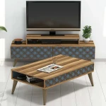 TV staliukas Kalune Design Svetainės baldų rinkinys City - Walnut, Chalcedony