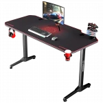 Žaidimų stalas Ultradesk Frag Gaming Desk, Juodas su raudonu kilimėliu