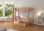 Dviaukštė lova Adrk Furniture Etiona, 90x200 cm, rožinė/ruda