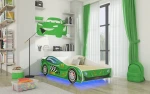 Vaikiška lova Adrk Furniture LED Speed, 80x160 cm, žalia