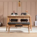 Kalune Design Išplečiamas pietų stalas ir kėdės (4 vienetai) Vina 1053 - Anthracite, Atlantic