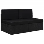Modulinė dvivietė sofa, juoda