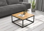 Kavos staliukas ADRK Furniture Belten 65x65cm, rudas/juodas