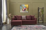 Kalune Design Kampinė sofa-lova Aydam Left - Claret Raudona