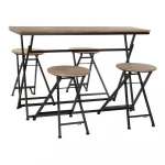 Stalo rinkinys su 4 kėdėmis DKD Home Decor Metalinis Eglė (5 pcs)
