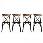 4-ių kėdžių komplektas Kalune Design Ekol - 261, rudas/juodas